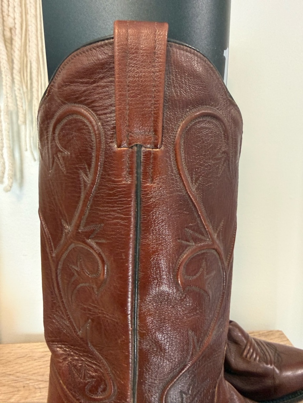 Dan Post Tan Men’s Leather Western Boots with Embossed Stitching Size 9 - Picture 10 of 13